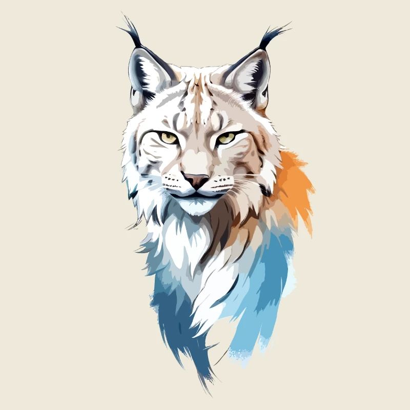Luchs-Vektor-Kunst mit lebendiger Farbillustration