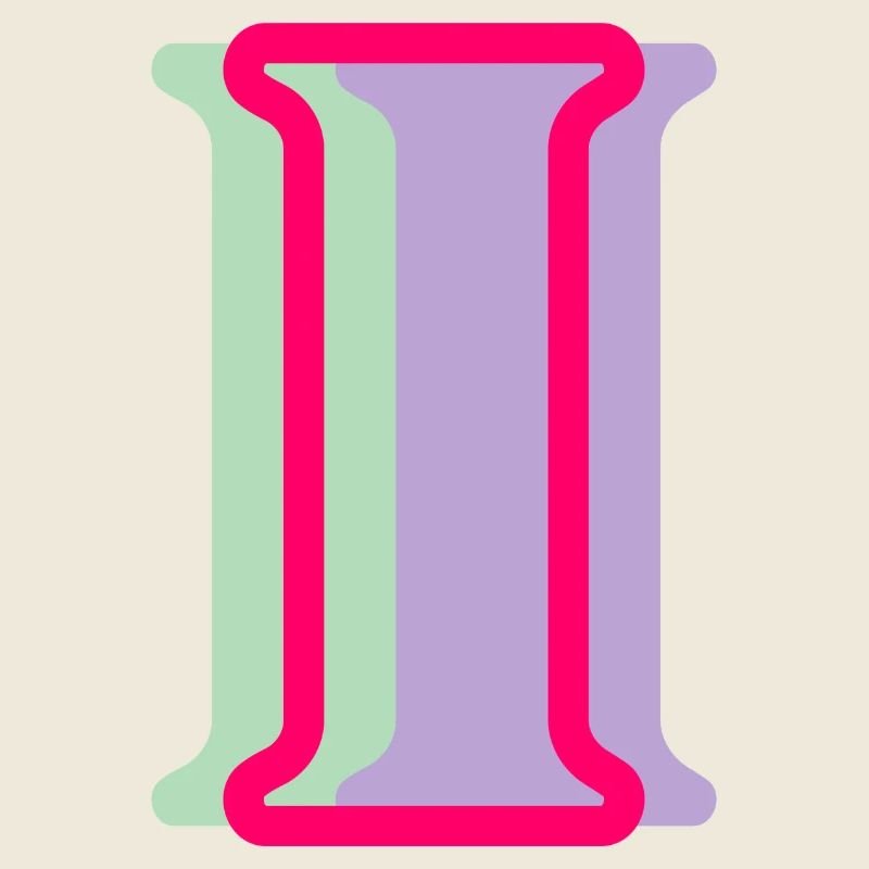 Lettre i multicolore