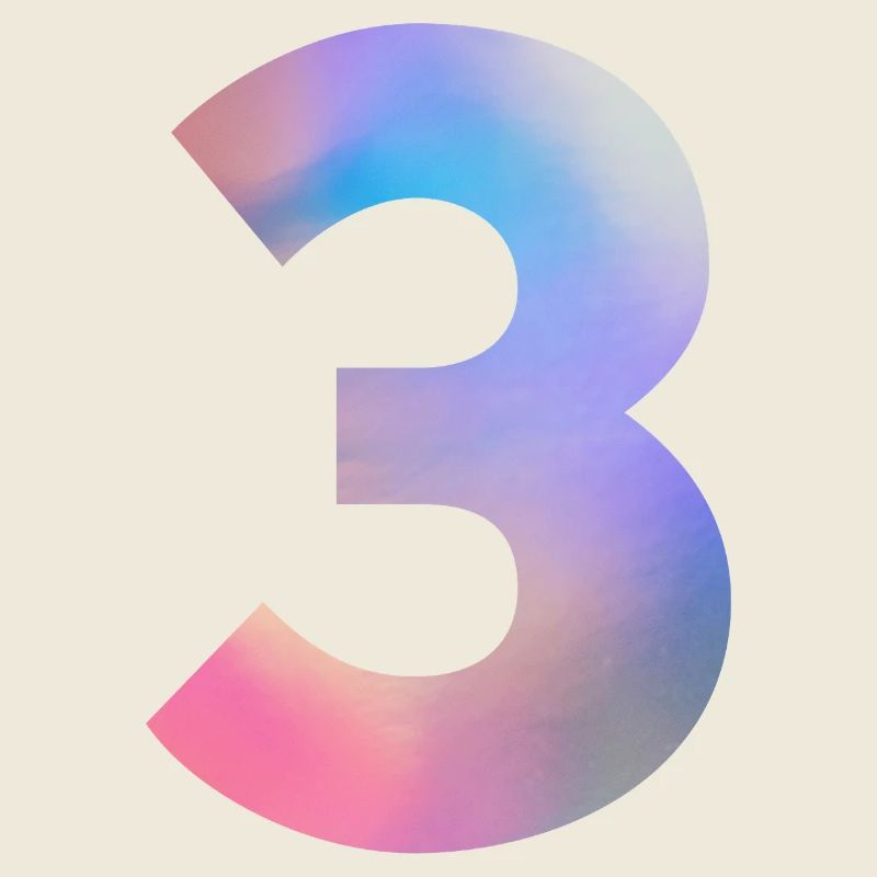 Numéro 3 coloré