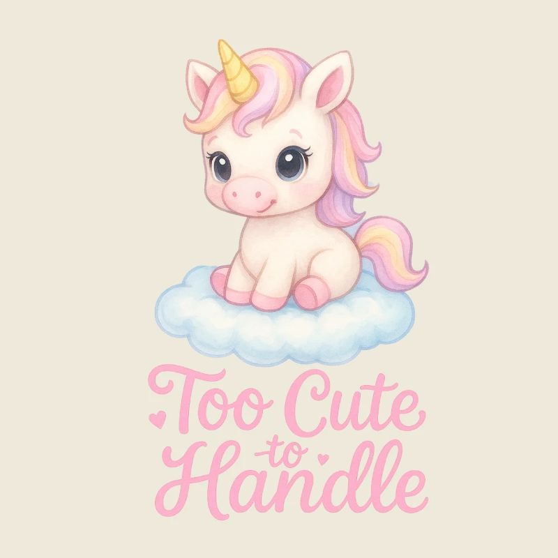 Trop mignon pour être manipulé - Bébé licorne avec nuage