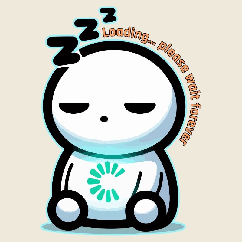 Forever Loading Sleepy Mascot