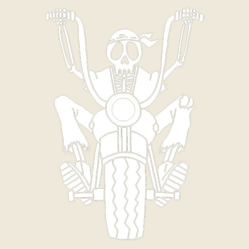 Skeleton Biker (White)