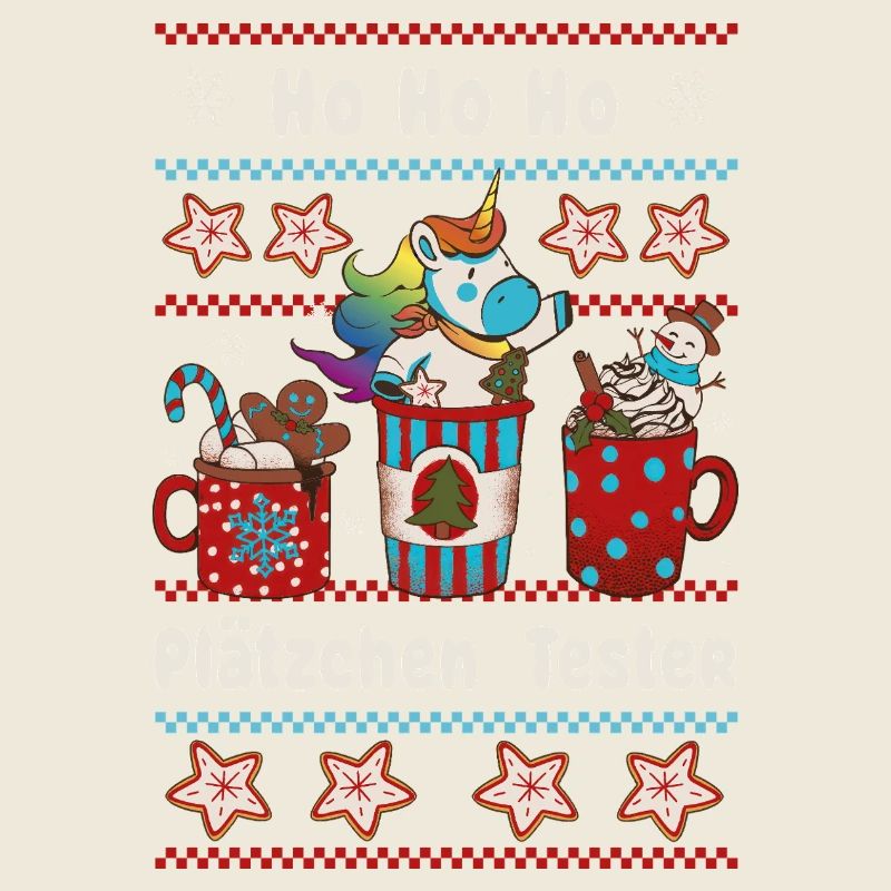 HO HO Cookie Tester Christmas with Unicorn
