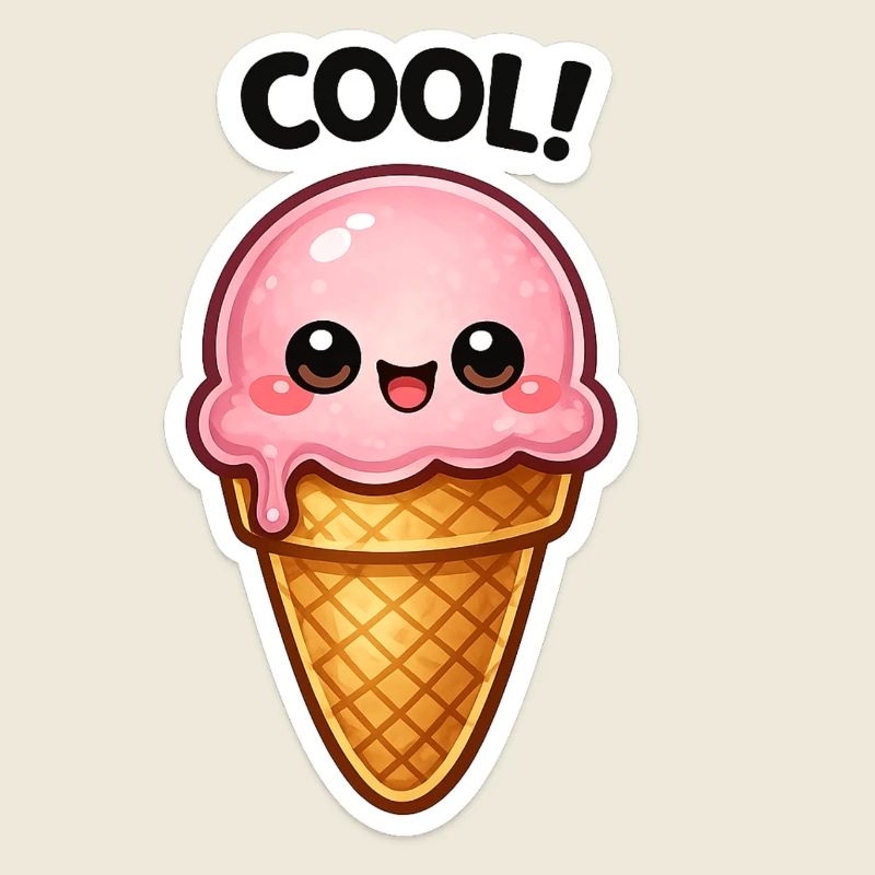 Kawaii Eiscreme Sticker
