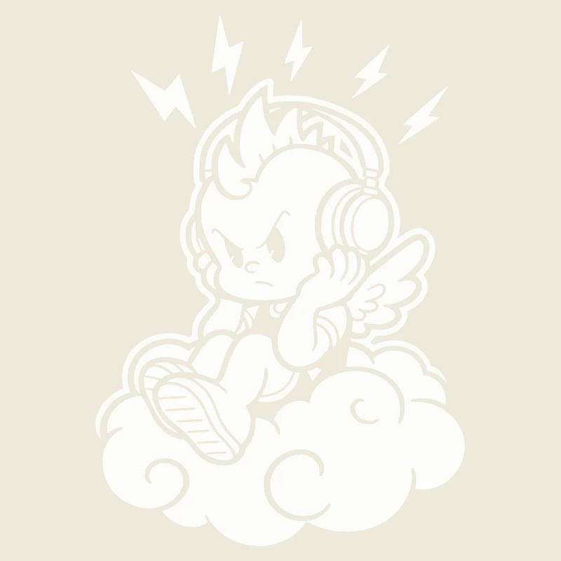 Punk Engel – Cherub mit Kopfhörern