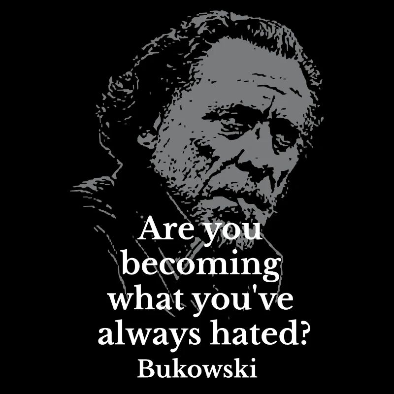 Bukowski Quote Typography on Dark Portrait