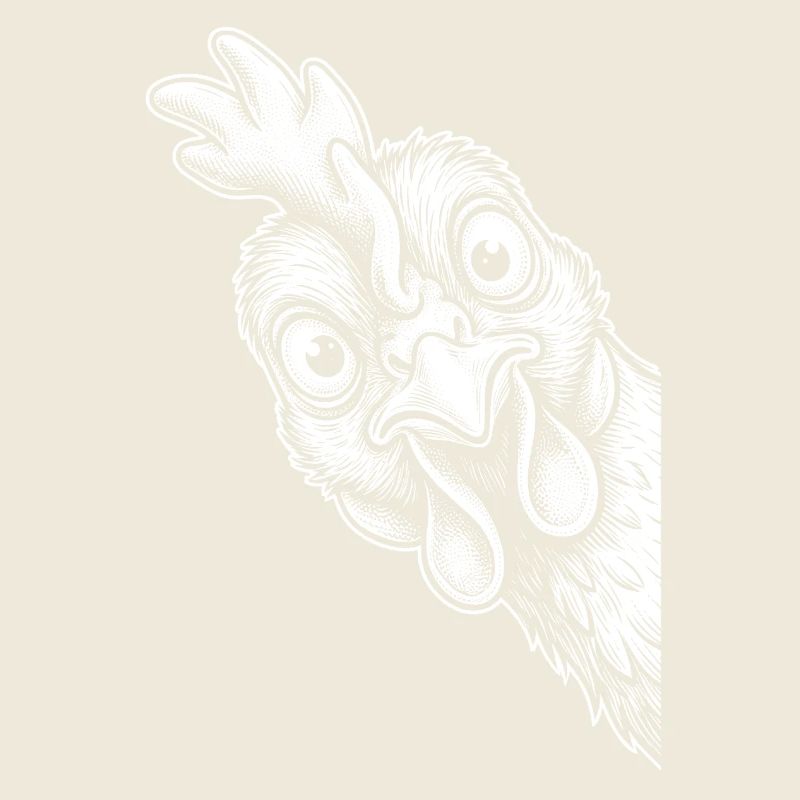 Drôle de poulet qui regarde