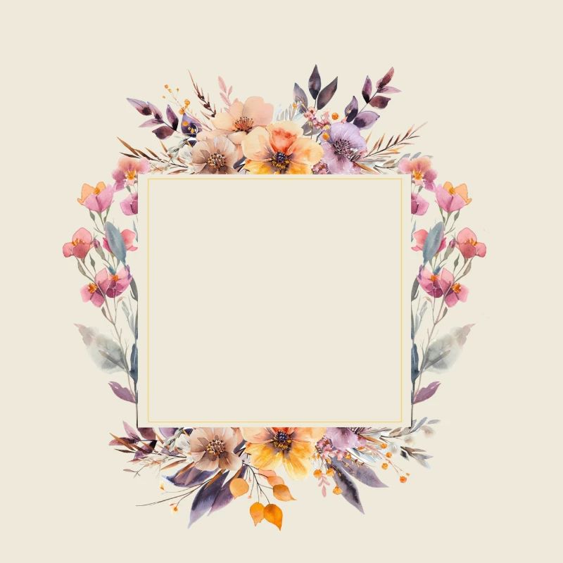 Personalisierbar Boho Bouquet eckig