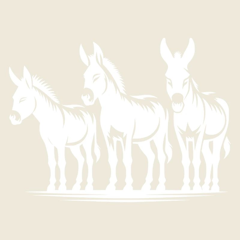 Portrait de groupe d’amis ânes