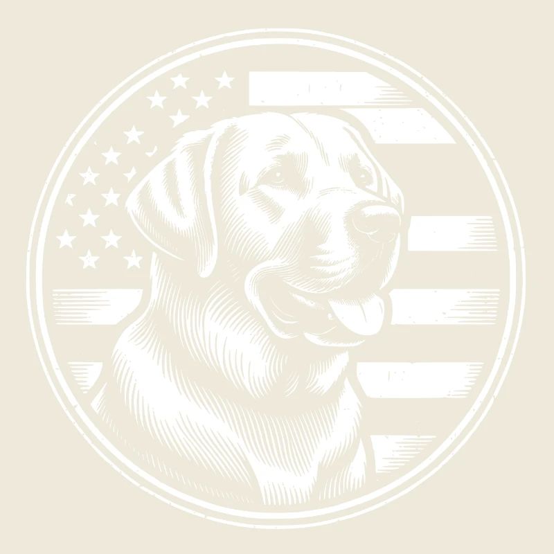 Labrador Retriever Lab mit amerikanischer Flagge
