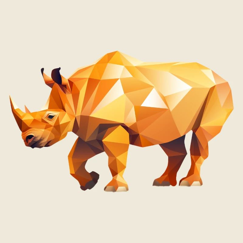 Nashorn Low Poly Logo Design
