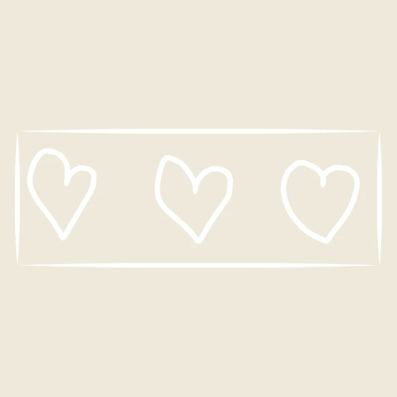 Trois coeurs coeur rectangle