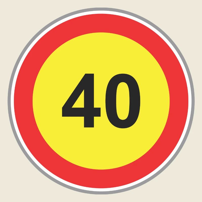 Signe de la route 40 jaune