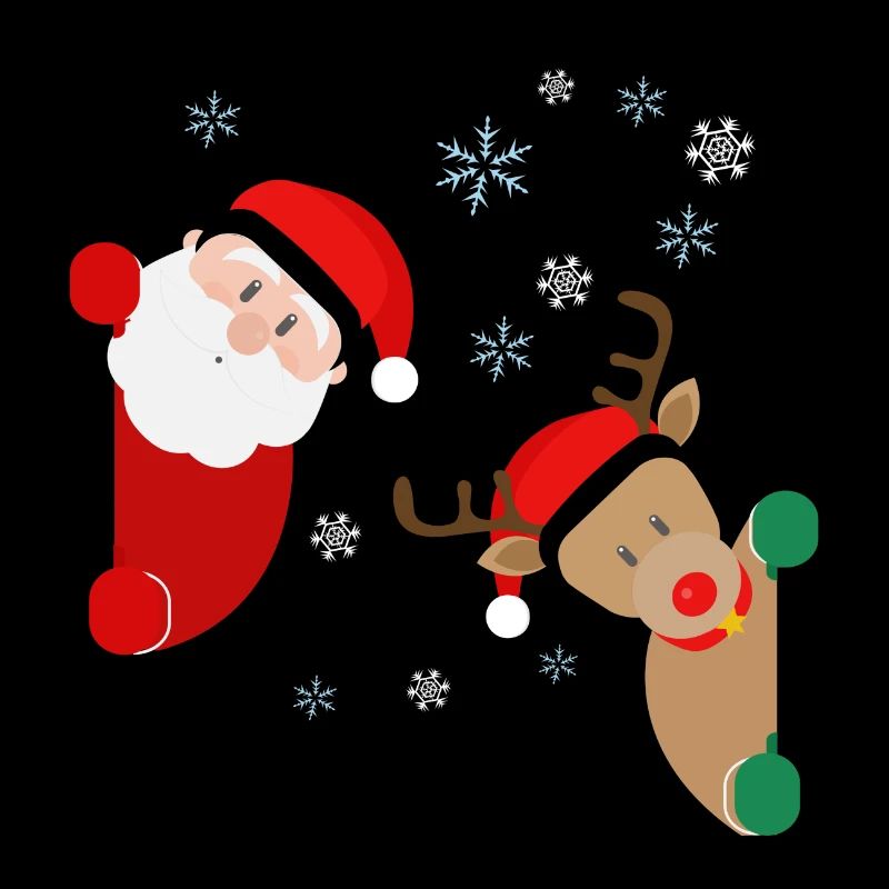Der Weihnachtsmann und Rudolph schauen schon um d