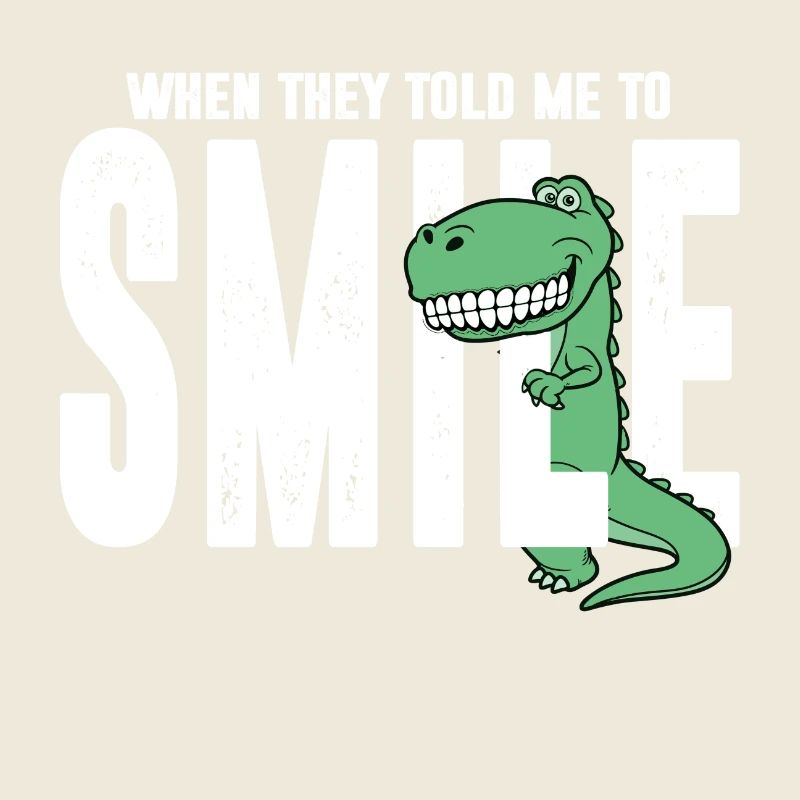 Dino Dinosaurier Lächeln Lachen Zähne Geschenk