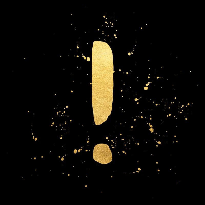 Ausrufezeichen ! gold Dekoration Symbol & Geschenk