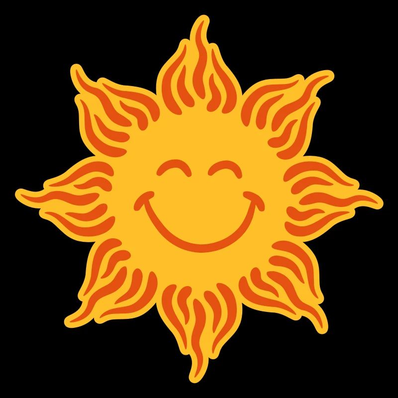 Smiling sun funny face