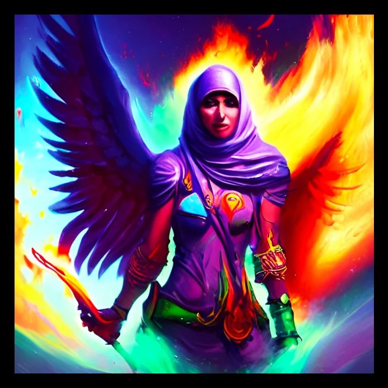Fille musulmane avec des ailes d’ange Art
