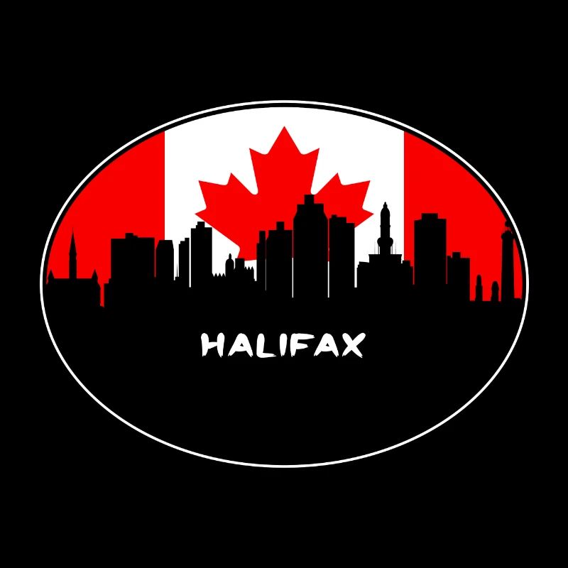 Halifax Kanada-Flaggen-Skyline-Schattenbild-Reise