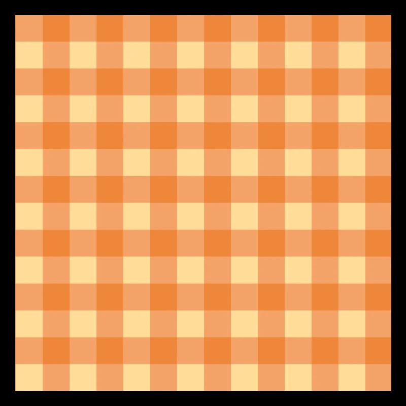 Retro 70's Buffalo Plaid Pattern Jaune & Orange