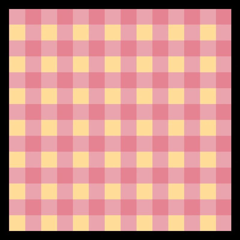 Retro 70's Buffalo Plaid Pattern Jaune & Rose