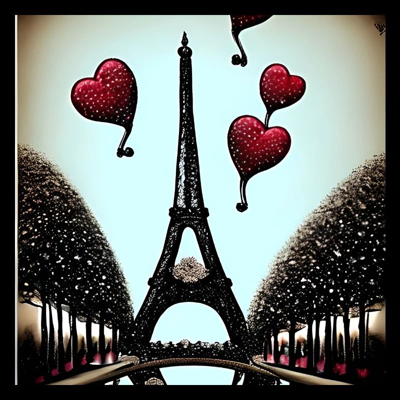 Valentinstag in Paris Eiffelturm Liebe Paar Herzen