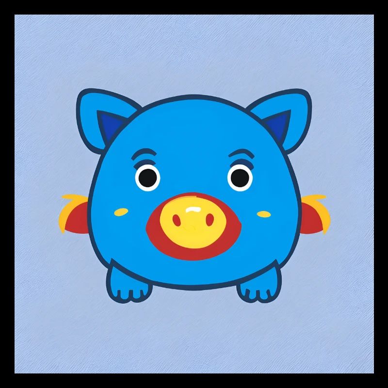 Petit cochon bleu mignon