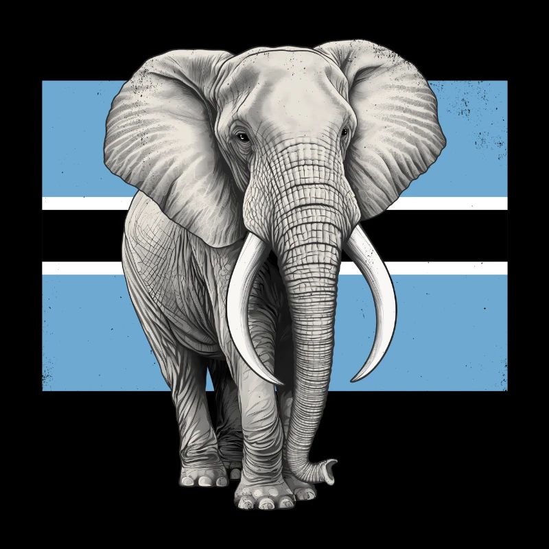 Elefant Flagge von Botswana