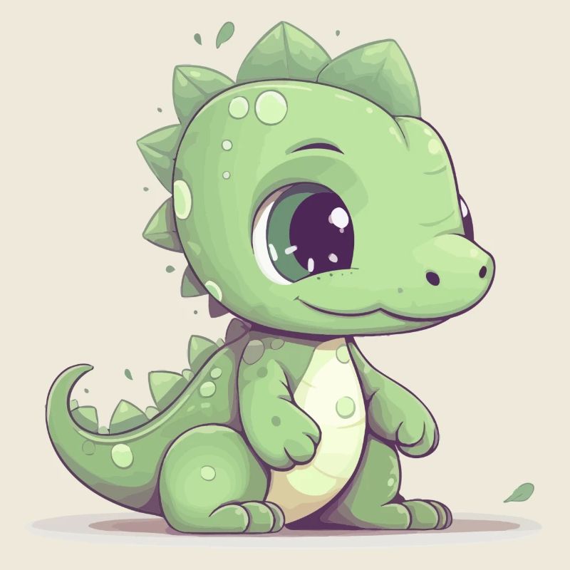 Mignon bébé Dino - Dessin animé de dinosaure kawaii