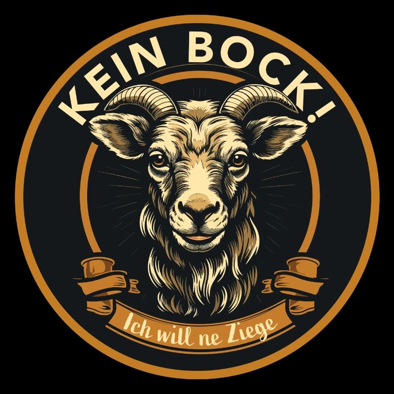 Kein Bock ich will ne Ziege Humor Lustige Sprüche