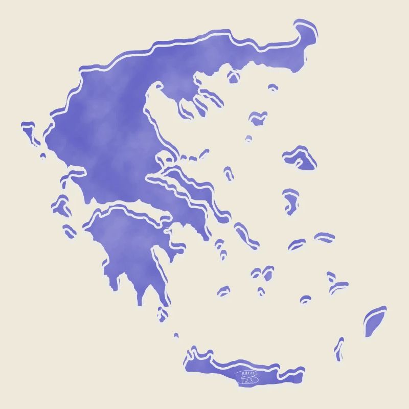 « Map », Boho Line Art Design, série « Grèce »