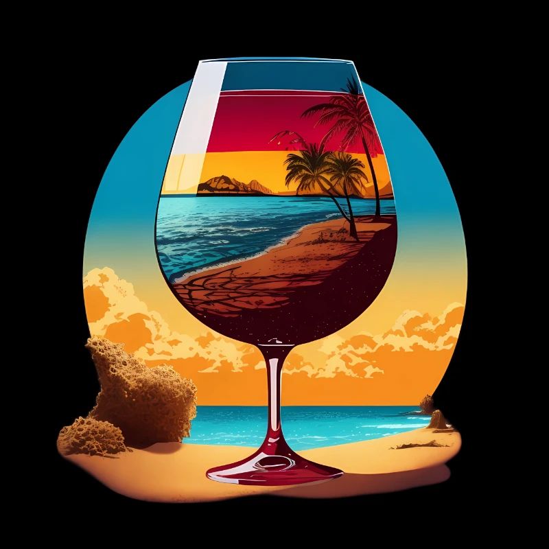 Rotwein am Strand