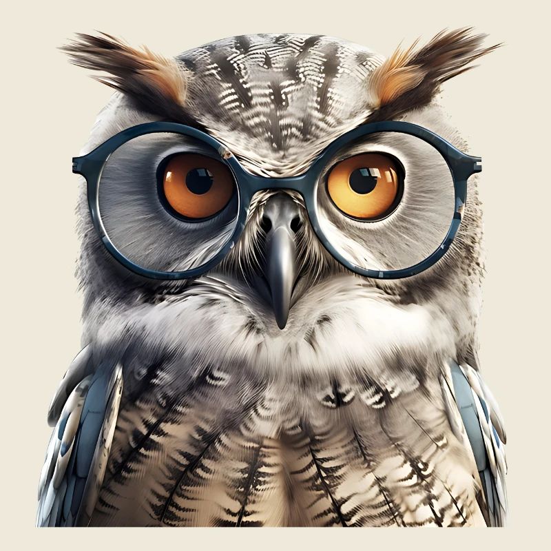 Le hibou à lunettes comme symbole de sagesse