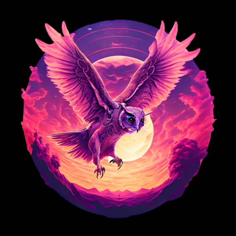 Wunderschöne Eule im Wonnenuntergang