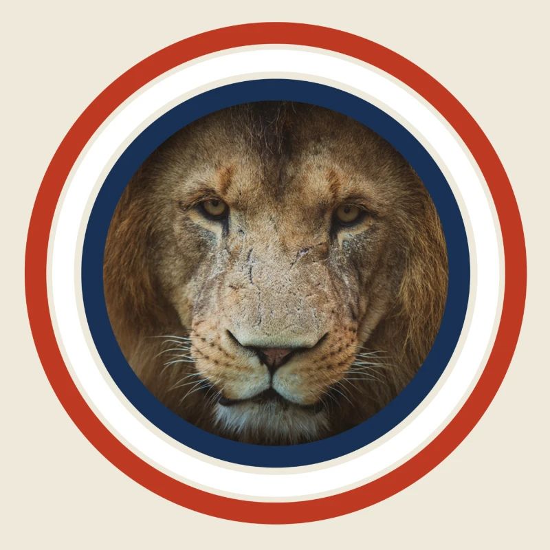 Cercles de couleur de lion rouge blanc bleu