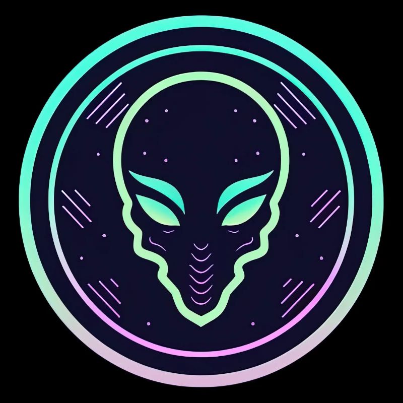Alien neon logo