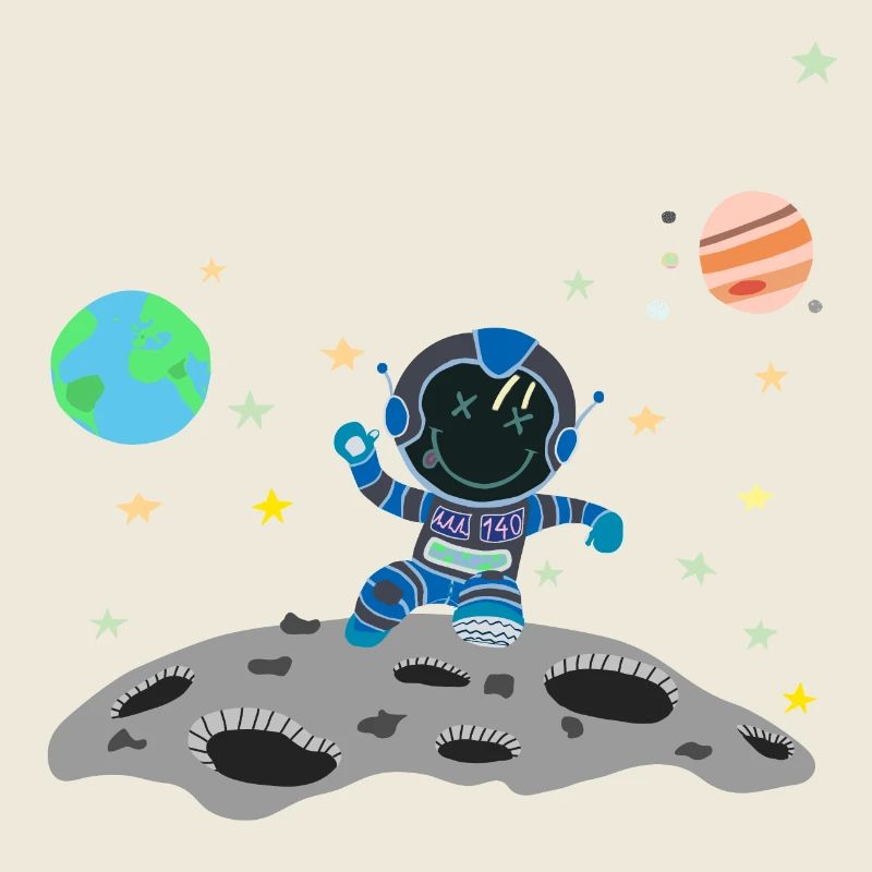 astronaute gris bleu
