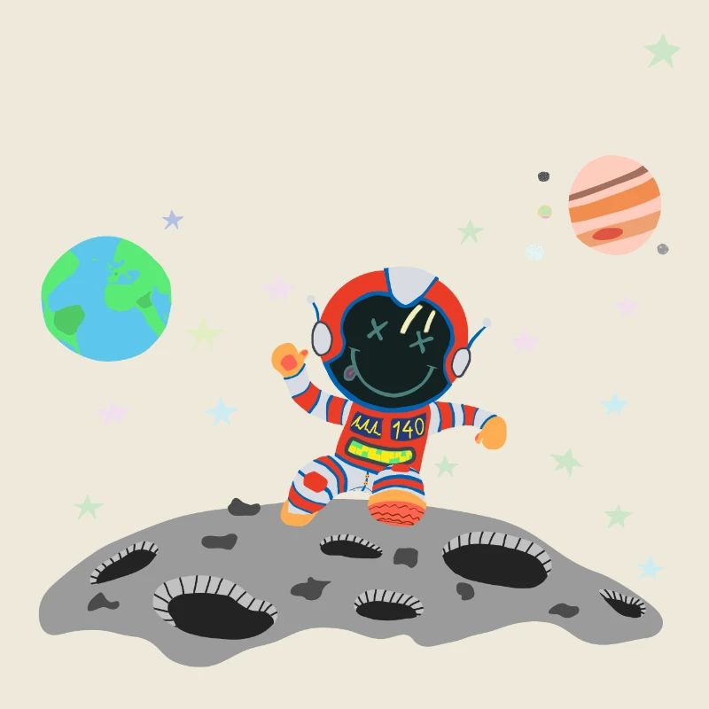 Astronaut Rot Weiß