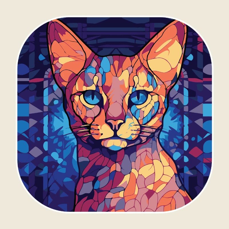 Buntes Aquarellgemälde der Ocicat-Katzenrasse