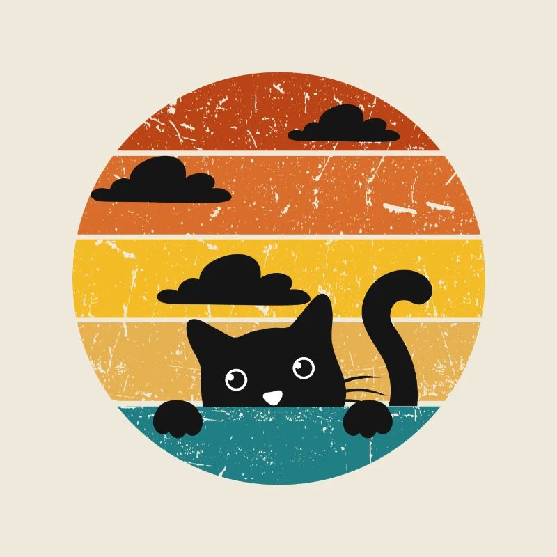 Chat rétro drôle