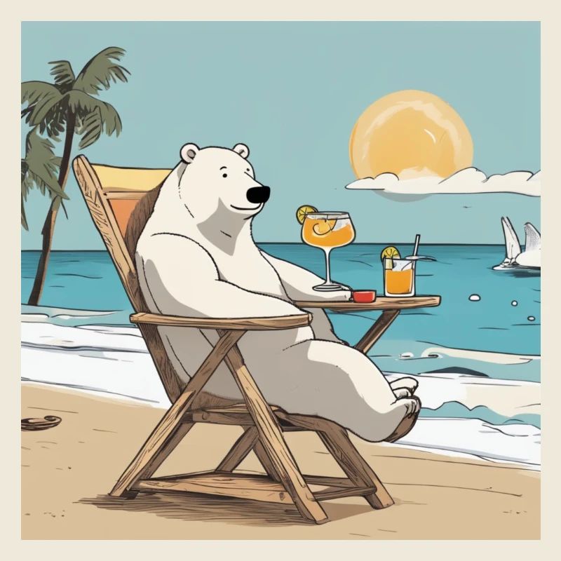 Eisbär bei Sonnenuntergang