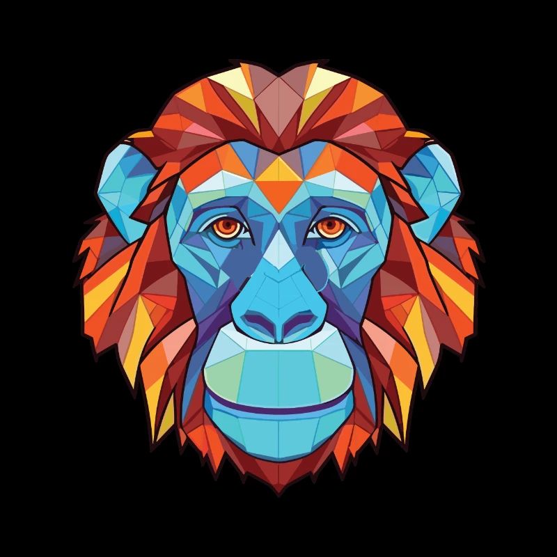 Singe Orang-outan Aquarelle colorée Animal de compagnie