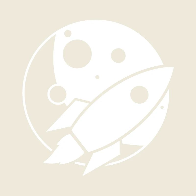 Rocket Flying Over the Moon: Space Exploration Art