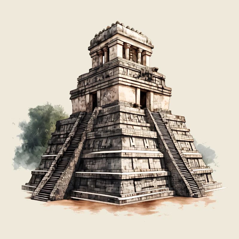 Majestueux temple maya