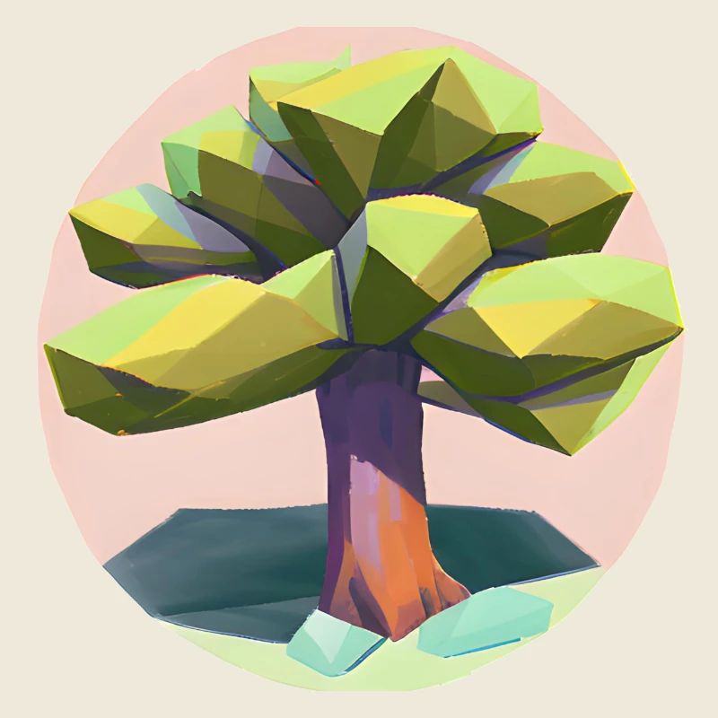 Low Poly - « Beauté singulière de l’arbre Low-Poly »