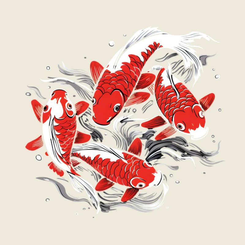 Un banc de poissons koï japonais