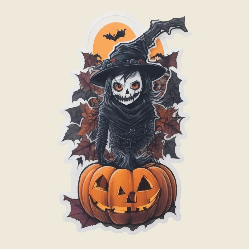 Sorcière à la citrouille Helloween