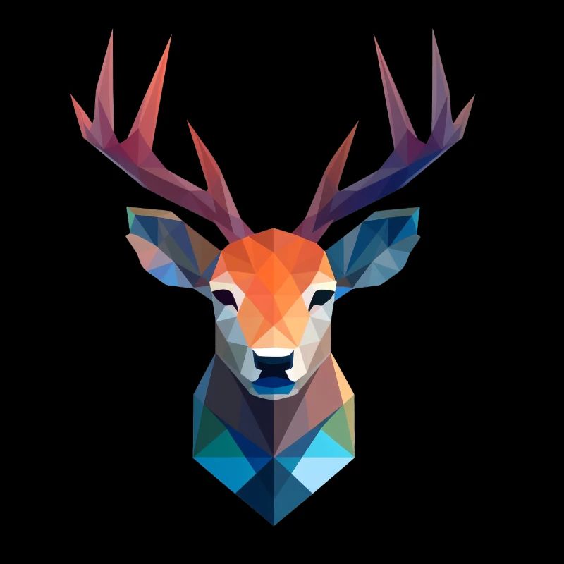 Reh Hirsch Kopf Low Poly Logo Design