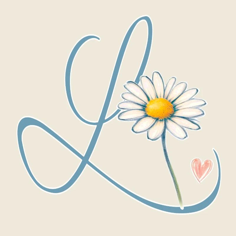 Buchstabe L Gänseblümchen Herz