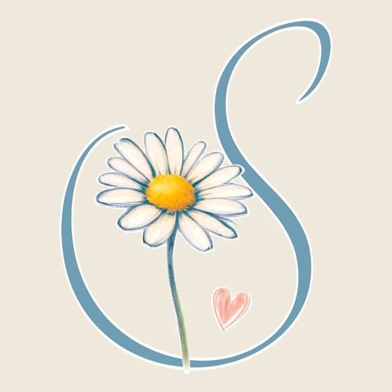 Buchstabe S Gänseblümchen Herz